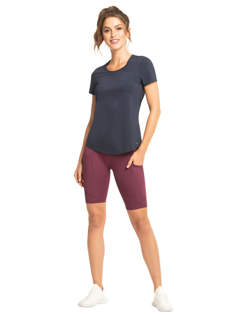 Women's Microfiber Elastane Stretch Slim Fit Shorts with Side Pockets and Stay Fresh Treatment - Wine Tasting