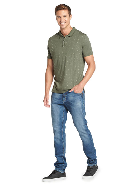 Men's Tencel Micro Modal And Cotton Blend Printed Half Sleeve Polo T-Shirt