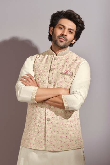 Mint Green Bead Embroidered Sherwani with Dupatta